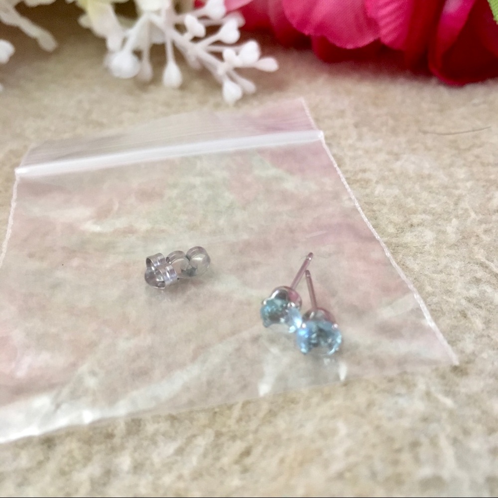 Ice Blue Stud Earrings